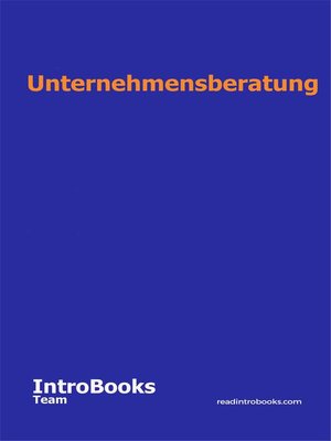 cover image of Unternehmensberatung